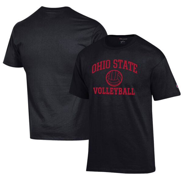 Men's Champion Black Ohio State Buckeyes Volleyball Icon T-Shirt - Image 5