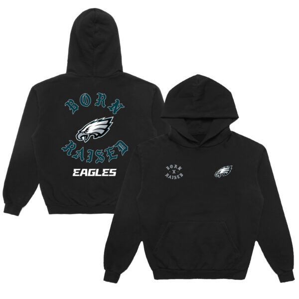 Unisex Born x Raised  Black Philadelphia Eagles Pullover Hoodie - Image 5