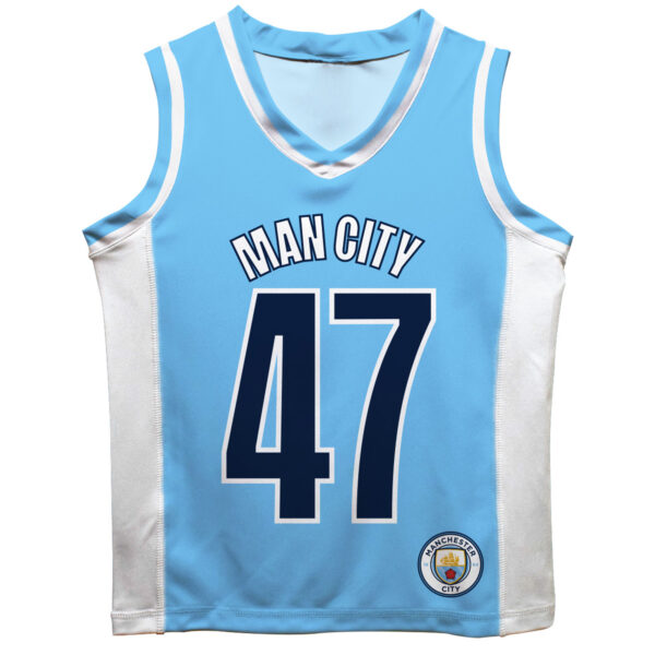 Toddler Vive La Fete Phil Foden Sky Blue Manchester City Mesh Basketball Jersey - Image 6