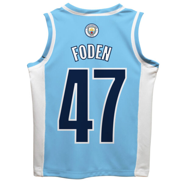 Toddler Vive La Fete Phil Foden Sky Blue Manchester City Mesh Basketball Jersey - Image 7
