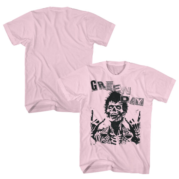 Men's Franchise Club Light Pink Green Day Billie Joe Zombie T-Shirt - Image 5