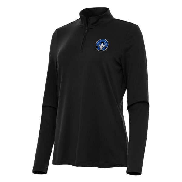 Women's Antigua Black CF Montreal Reprocess Quarter-Zip Jacket