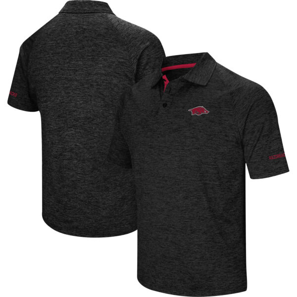Men's Colosseum Black Arkansas Razorbacks Down Swing Polo - Image 7