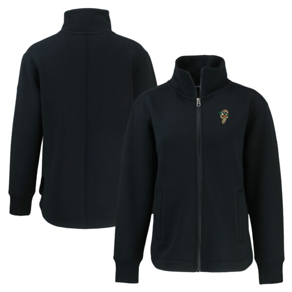 Women's Cutter & Buck Black Greensboro Grasshoppers Roam Eco Recycled Full-Zip Jacket - Image 5