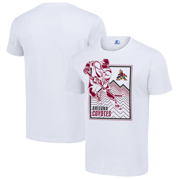 Men's Starter White Arizona Coyotes Player Grid T-Shirt - Image 5