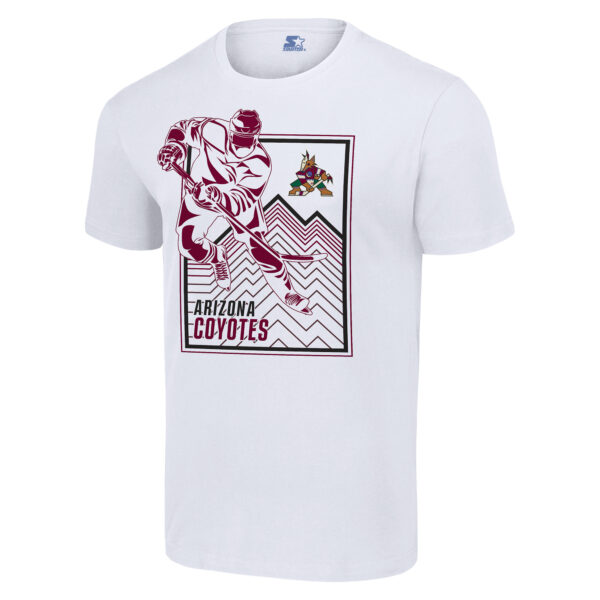 Men's Starter White Arizona Coyotes Player Grid T-Shirt - Image 6