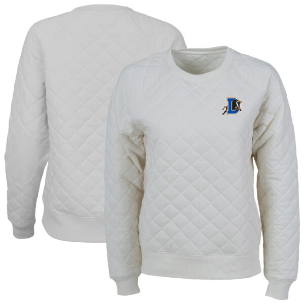 Women's Natural Durham Bulls Quilted Raglan Pullover Sweatshirt