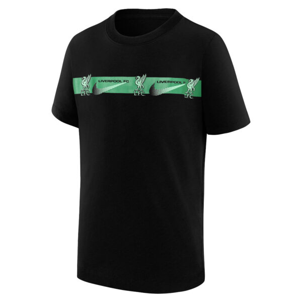 Youth Nike Black Liverpool Repeat T-Shirt - Image 6