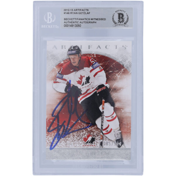 Ryan Getzlaf Team Canada Autographed 2012-13 Upper Deck Artifacts #146 #205/999 Beckett Fanatics Witnessed Authenticated Card - Image 4