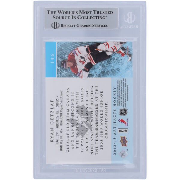 Ryan Getzlaf Team Canada Autographed 2012-13 Upper Deck Artifacts #146 #205/999 Beckett Fanatics Witnessed Authenticated Card - Image 3