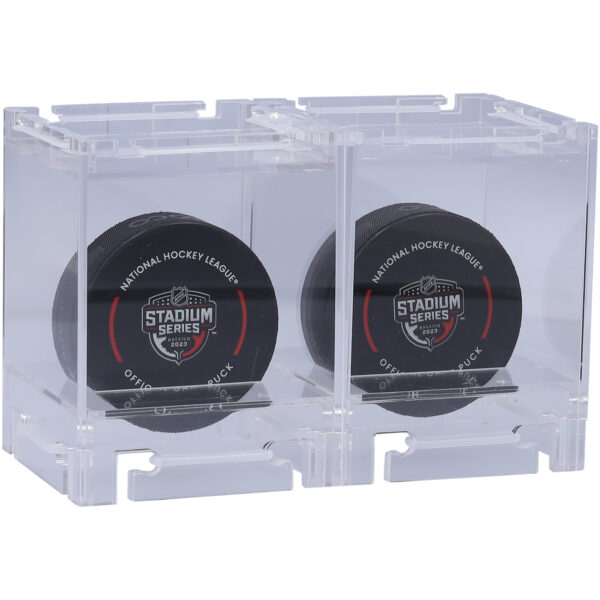 Acrylic Stackable & Collapsible Two Hockey Puck Display Cases