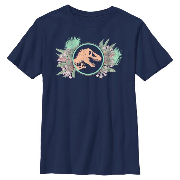 Youth Mad Engine Navy Jurassic World Floral Burst Graphic T-Shirt