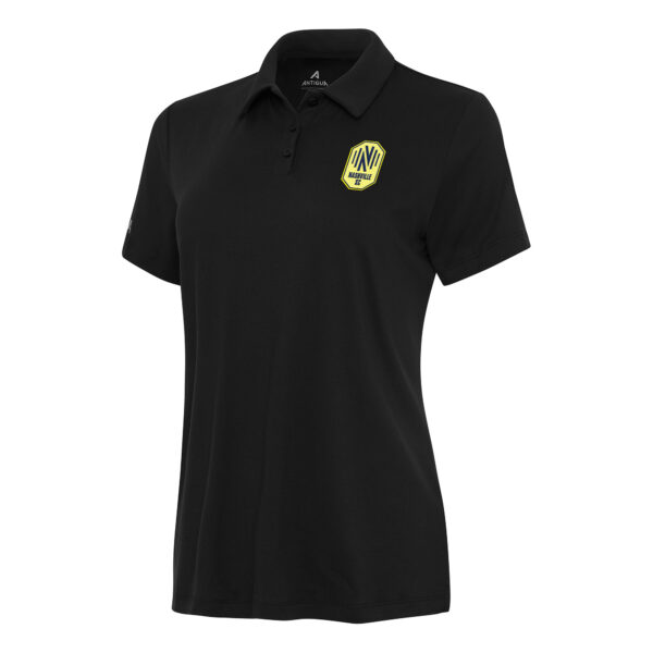 Women's Antigua Black Nashville SC Reprocess Polo