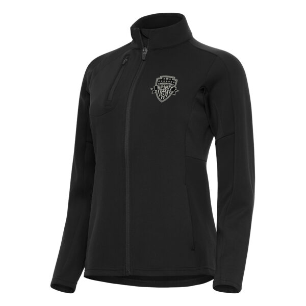 Women's Antigua Black Washington Spirit Generation Full-Zip Jacket