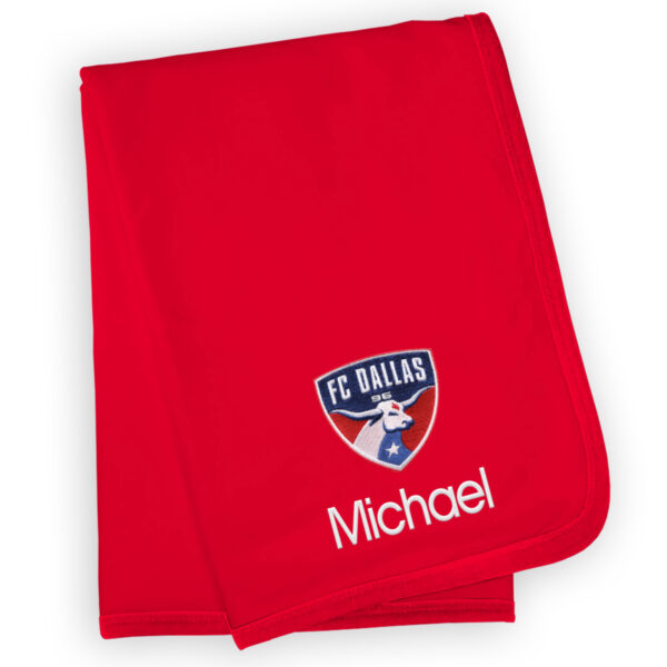 Infant Red FC Dallas Personalized Blanket