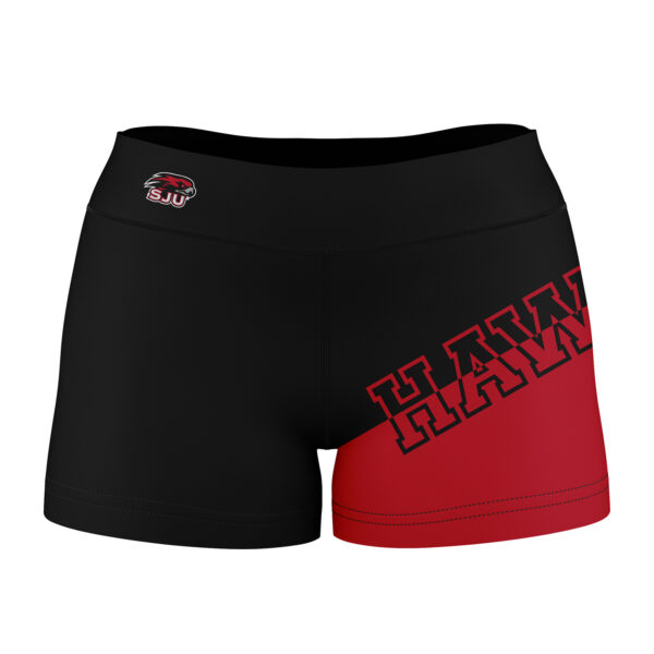 Women's Black Saint Joseph's Hawks Color Block Shorts - Image 6