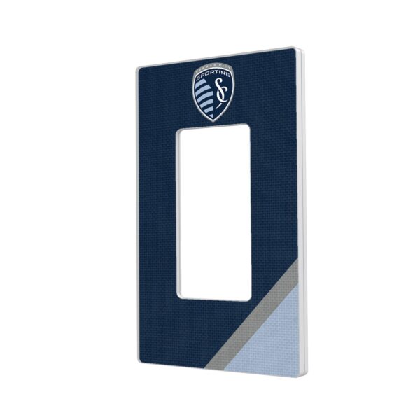 Sporting Kansas City Diagonal Stripe Design Single Rocker Lightswitch Plate