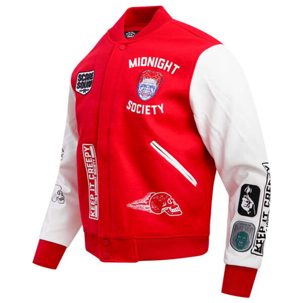 Men's Freeze Max Red Are You Afraid of the Dark? Scare Squad Monster Full-Zip Varsity Jacket - Image 8