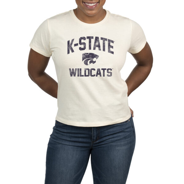 Women's Uscape Apparel Cream Kansas State Wildcats High Waisted T-Shirt