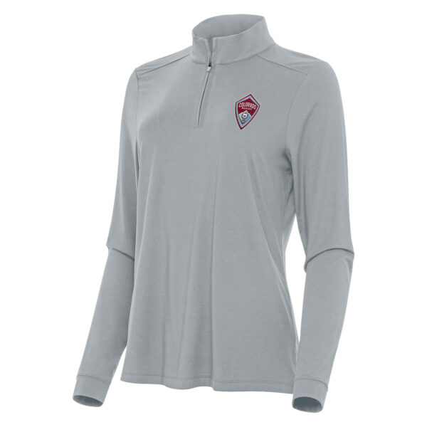 Women's Antigua Gray Colorado Rapids Logo Intent Quarter-Zip Top