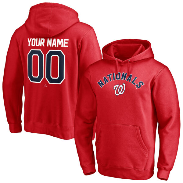 Men's Red Washington Nationals Personalized Winning Streak Name & Number Pullover Hoodie - Image 2