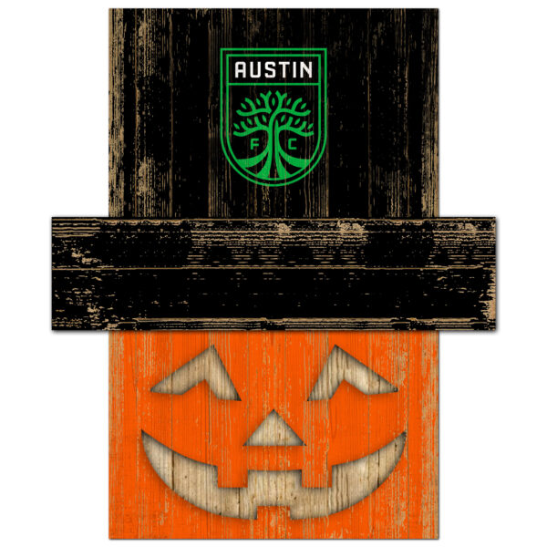 Austin FC 19'' x 16'' Pumpkin Head with Hat Sign
