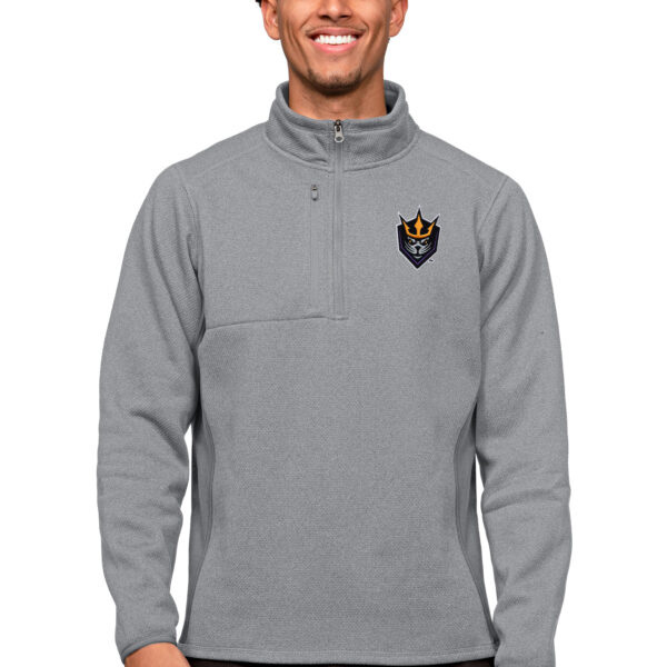 Men's Antigua Heather Gray San Diego Seals Course Quarter-Zip Pullover Top