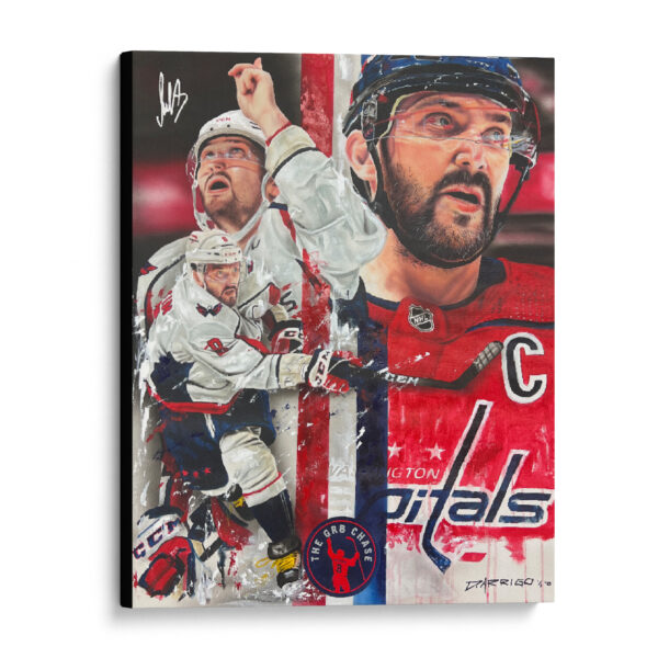 Alexander Ovechkin Washington Capitals Autographed 24" x 30" Original Hand Painted Canvas - Art by David Arrigo - Limited Edition #1 of 1