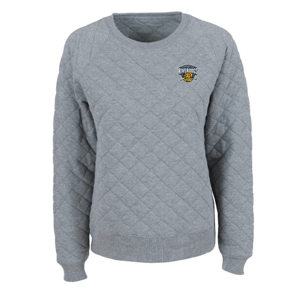 Women's Heather Gray Charleston RiverDogs Quilted Raglan Pullover Sweatshirt - Image 6