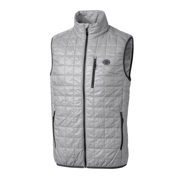 Men's Cutter & Buck Gray Cincinnati Reds Big & Tall Rainier PrimaLoft® Eco Insulated Full-Zip Puffer Vest - Image 6