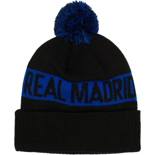 Black/Blue Real Madrid Fi Collection Cuffed Knit Hat With Pom - Image 5