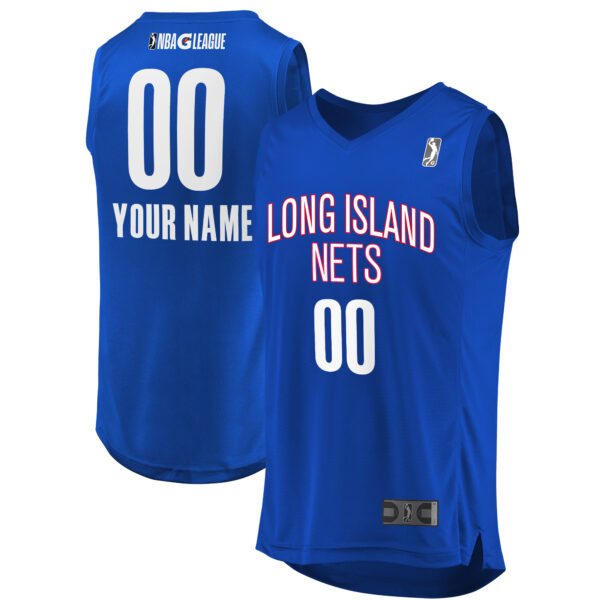 Youth Fanatics Blue Long Island Nets Replica Custom Jersey - Image 5