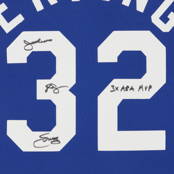 Julius Erving Blue New York Nets Autographed Mitchell & Ness 1973-74 Authentic Jersey with "3x ABA MVP" Inscription - Image 9