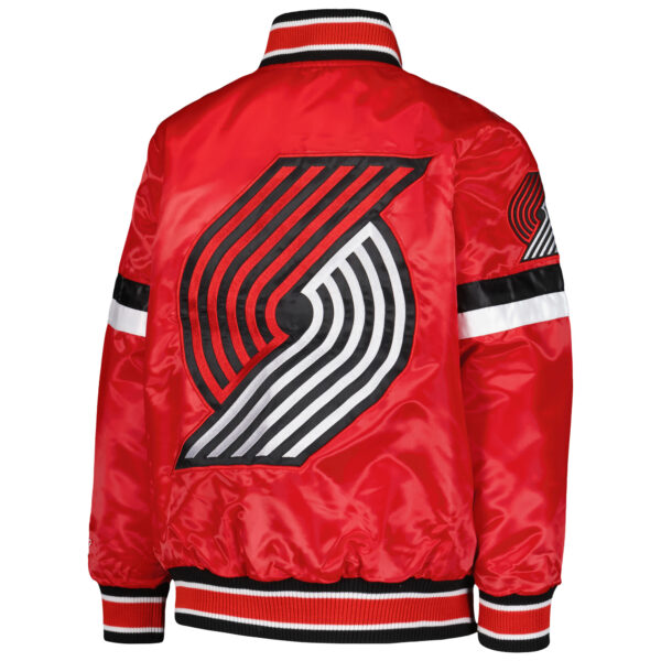 Youth Starter Red Portland Trail Blazers Home Game Varsity Satin Full-Snap Jacket - Image 7