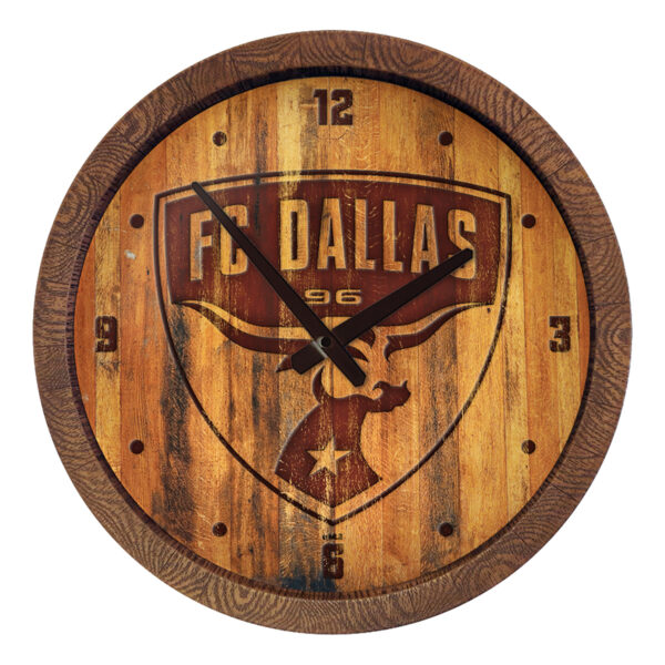 FC Dallas 20.25" Faux Debossed Barrel Top Clock