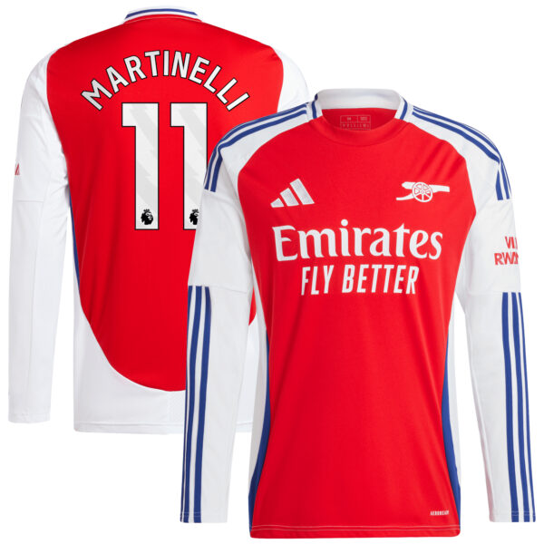 Men's adidas Gabriel Martinelli Red Arsenal 2024/25 Home Long Sleeve Replica Player Jersey - Image 2