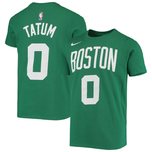 Youth Nike Jayson Tatum Kelly Green Boston Celtics Logo Name & Number Performance T-Shirt - Image 5