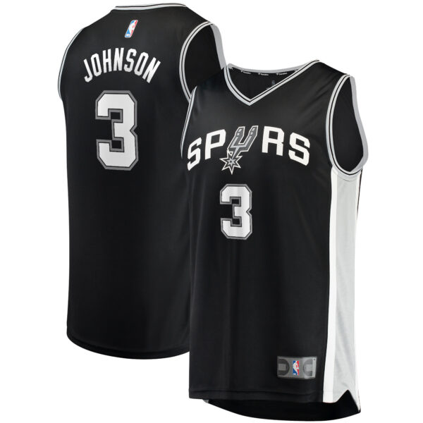 Men's Fanatics Keldon Johnson Black San Antonio Spurs Fast Break Replica Jersey - Icon Edition - Image 5