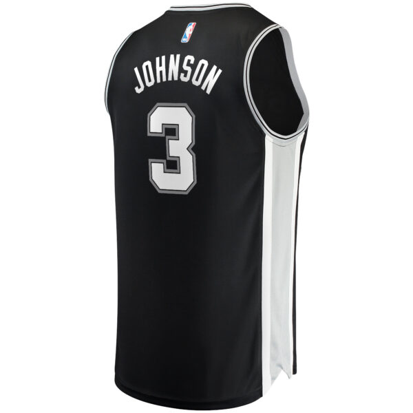 Men's Fanatics Keldon Johnson Black San Antonio Spurs Fast Break Replica Jersey - Icon Edition - Image 7