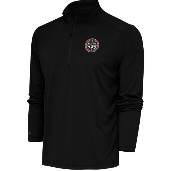 Men's Antigua  Black Raptors 905 Tribute Quarter-Zip Pullover Top