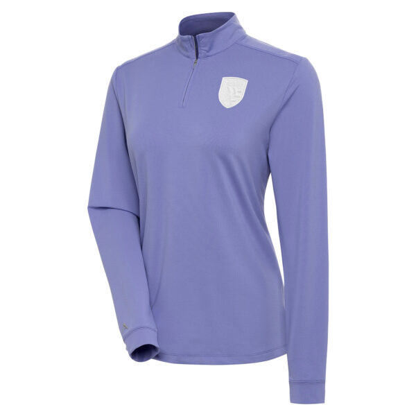 Women's Antigua  Purple San Jose Earthquakes White Logo Finish Quarter-Zip Top