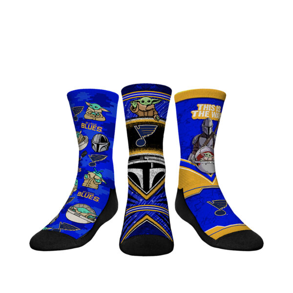 Youth Rock Em Socks St. Louis Blues The Mandalorian 3-Pack Crew Socks