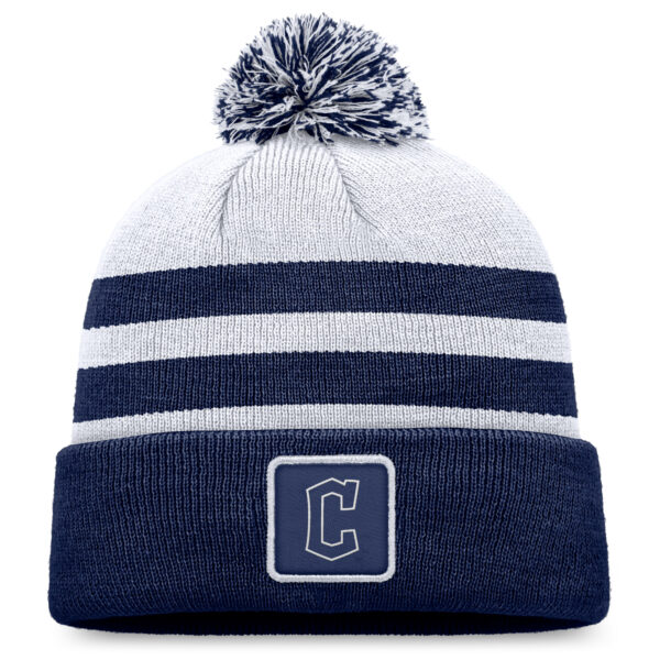 Men's Fanatics Gray Cleveland Guardians Cuffed Knit Hat with Pom - Image 2
