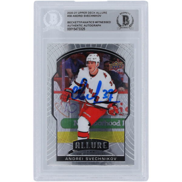 Andrei Svechnikov Carolina Hurricanes Autographed 2020-21 Upper Deck Allure #38 Beckett Fanatics Witnessed Authenticated Card