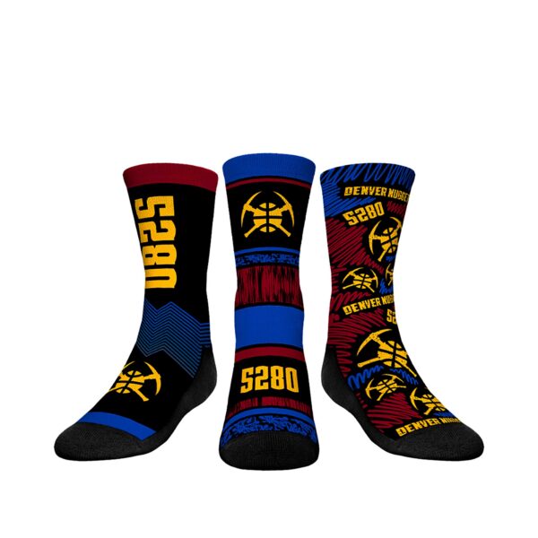 Youth Rock Em Socks  Denver Nuggets 2023/24 City Edition Three-Pack Crew Socks Set
