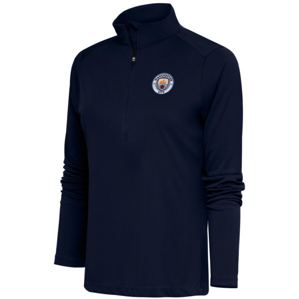 Women's Navy Manchester City Statement Half-Zip Pullover Top