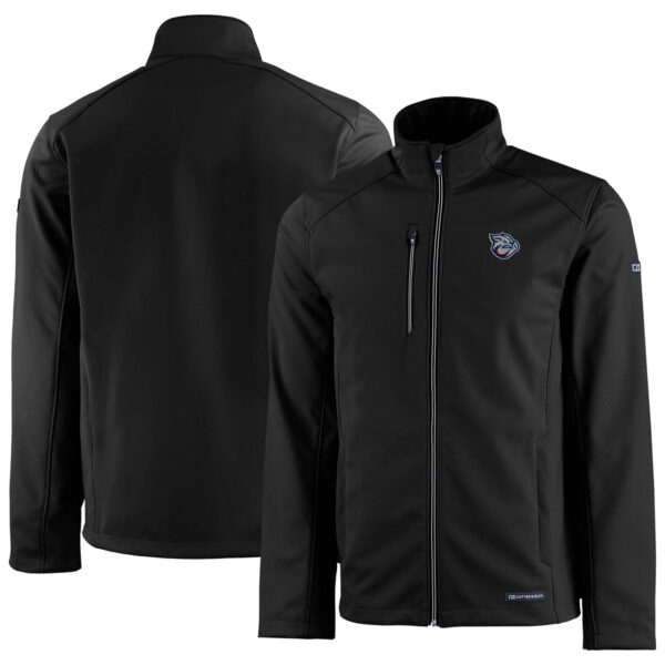 Men's Cutter & Buck  Black Lehigh Valley IronPigs Evoke Eco Softshell Recycled Full-Zip Jacket - Image 5