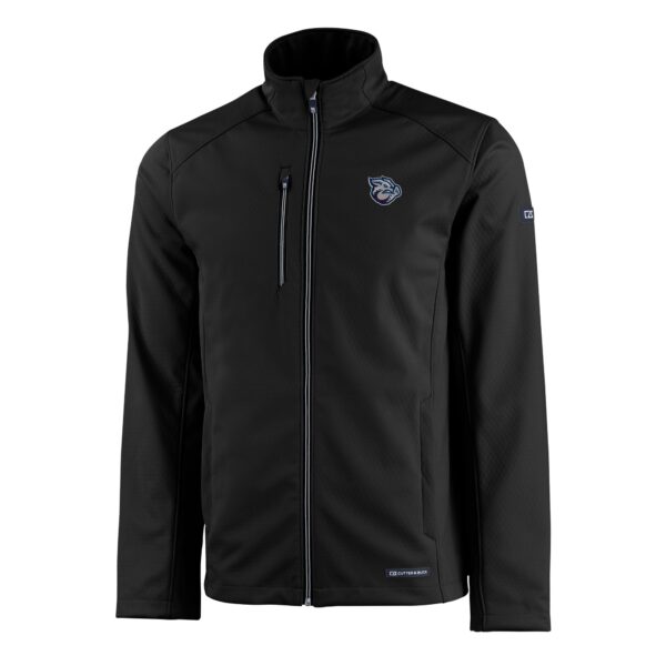 Men's Cutter & Buck  Black Lehigh Valley IronPigs Evoke Eco Softshell Recycled Full-Zip Jacket - Image 3