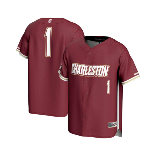 Youth GameDay Greats  Maroon #1 Charleston Cougars Lightweight Baseball Fashion Jersey - Image 5