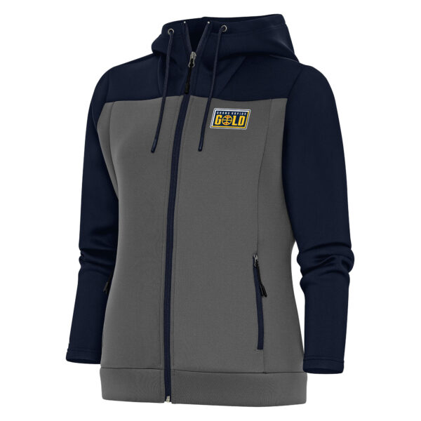 Women's Antigua Navy Grand Rapids Gold Protect Full-Zip Hoodie